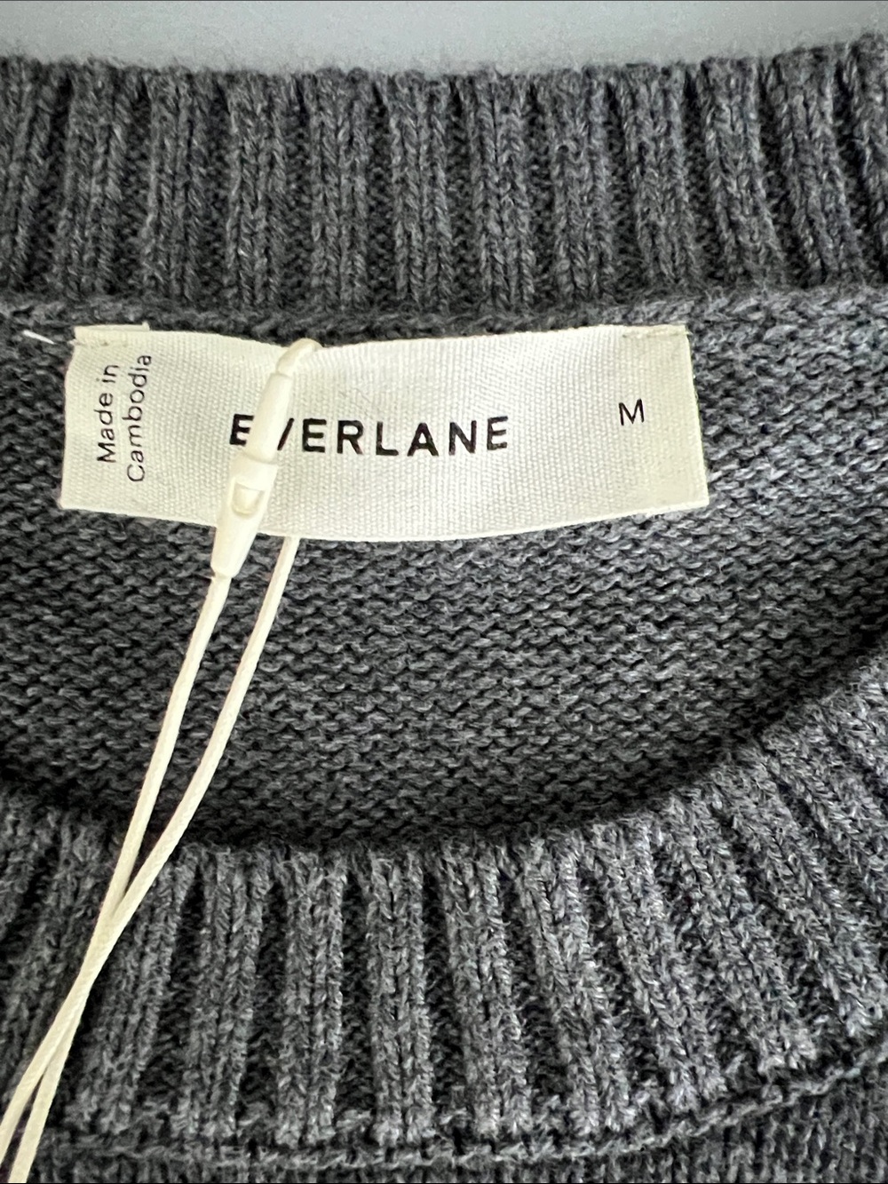 New Everlane The Boxy Sweater in Everyday Cotton Heathered Charcoal in Size M - Picture 6 of 12